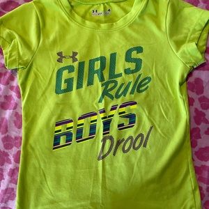 Under armour girls rule boys drool shirt